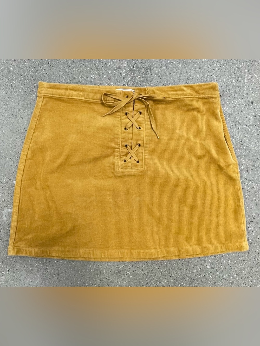 Corduroy Velour Lace Up Mini Skirt size 15